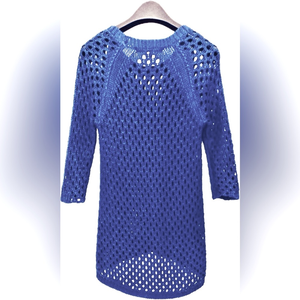 ⭐️Comptoir des Cotonniers⭐️Vintage HighLow Open Knit Cotton Sweater Size Medium